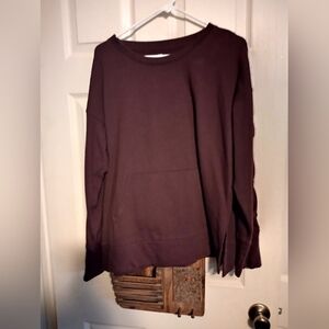Women's Xersion Purple Sweatshirt With Laces On Sleeves Size Large